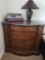 Beautiful 2 drawer chest Nightstand Livingroom piece. Wood w Granite books lamp