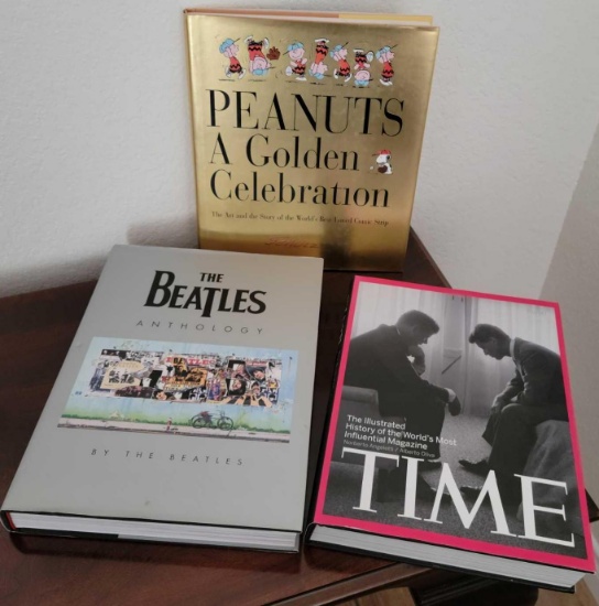 Coffee table books The Beatles Anthology Time peanuts A Golden Celebration