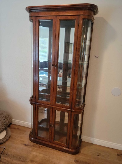 Beautiful Wood & Glass Curio Cabinet