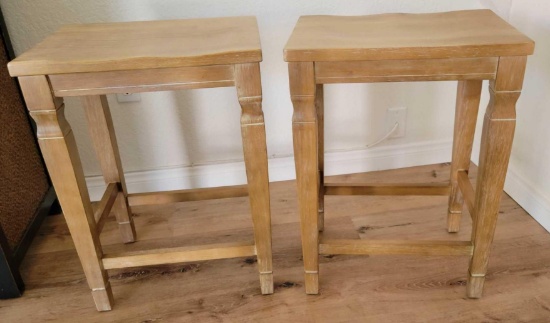 Pier 1 Wood Barstools 24 x 18 x 14 in
