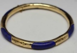 14kt gold bracelet With stunning blue stones