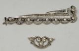 Diamond jewelry lot. pendant and Brooch