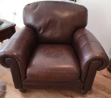 Oversized Brown Leather Chair