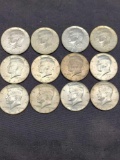Lot of 12 1967 Silver Kennedy Half Dollars 40% silver