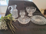 Ceski Crystal pitcher Beautiful Crystal boels and serving dishes greenery w Crystal's
