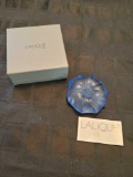 Lalique Paris Blue Flower Signed