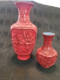 Beautiful Red Jade Vases