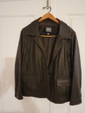 J Jill Soft leather s/p jacket Choc brown