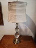 x2 units Pair of Glass and Metal Lamps w shades