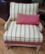 Oversized whitewashed Wood amd Cushion chair