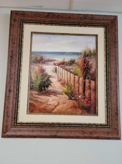 Beautiful Faux wood framed Oil Painting