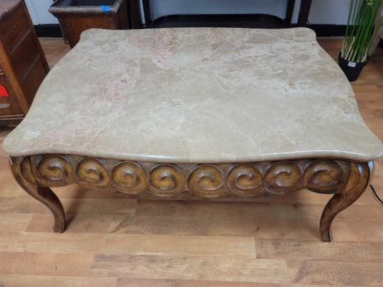 Beautiful Large stone topped Coffee table matching side table