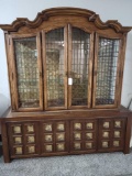 Unique Wood Hutch Glass Display Cabinet