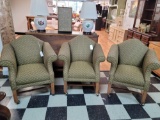 Set of Three Padded Chairs on Castors