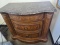 Beautiful 3 drawer chest Nightstand Livingroom piece. Wood w Marble Top