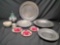 1800s Pewter plates Pirken Hammer saucers Amphora vase