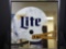 Miller Lite football helmet reflective plaque.