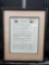 Framed art singed and dated.