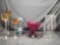 Glass tableware Red bowl Candle holders