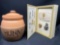 Disney Watch Collectors Club Series VI Orange Brown Hunny Pot Ceramic Jar And Membership Gift Set.