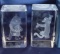 Disney Pooh Tigger Piglet Etched Crystal Paperweight 2 Units