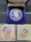 Colorized Coin Group-Two 90% Silver Walking Liberty Half Dollars and an Eisenhower Dollar
