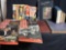 Box of vintage magazines and books.