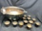 Large Silver Plated Punch Bowl with cups and ladle