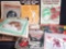 Box of vintage magazines and music composition sheets.
