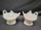 Westmoreland Milkglass Two covered Chick baskets