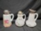 Three early 20th century Milkglass Syrup pitchers