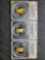 Lot of 3 ANACS Proof 70 Certified DCAM 2011 Presidential gold Dollars Pierce Fillmore Taylor