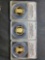 Lot of 3 ANACS Proof 70 certified 2011 Presidential Gold Dollars W.H Harrison Tyler polk