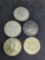Kennedy Silver Half lot of 5 40% silver coins 2.50 Face value mixed dates