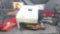 Box of Denise Richards Memorabilia. Pictures, Director Chair Backs and more