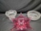 Pink Crysral Starfish dish Two crystal bowls