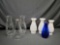 Milkglass Colbalt Blue Clear etched lamp chimneys