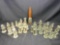 Antique Wood and Stone Mayan Chess Set