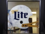 Miller Lite football helmet reflective plaque.