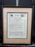 Framed art singed and dated.