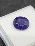 Deep blue 5.04ct Oval cut Sapphire gemstone