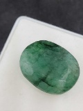 7.35ct oval cut green Emerald gemstone
