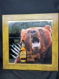 Jim Beam Honey Whisky Mirror with Grizzly Bear Design