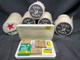 5 Packs of Beer Coasters and a Box of Razors.