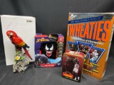 Michael Jordan Metal Cards. 30th Super Bowl Wheaties Box. Parrot Statue and Spider-Man RC Car