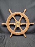 Wood Brass Ships Captain Wheel