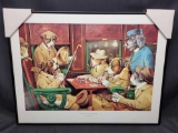 Framed Dogs Playing Poker Art