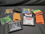 Tapout wallets Tri fold Leather Dog tags w metal art on them