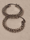1/2 Ct Natural Rose Cut Diamond Hoop Earrings NEW