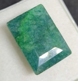 Deep green Emerald cut Emerald gemstone 12.86ct